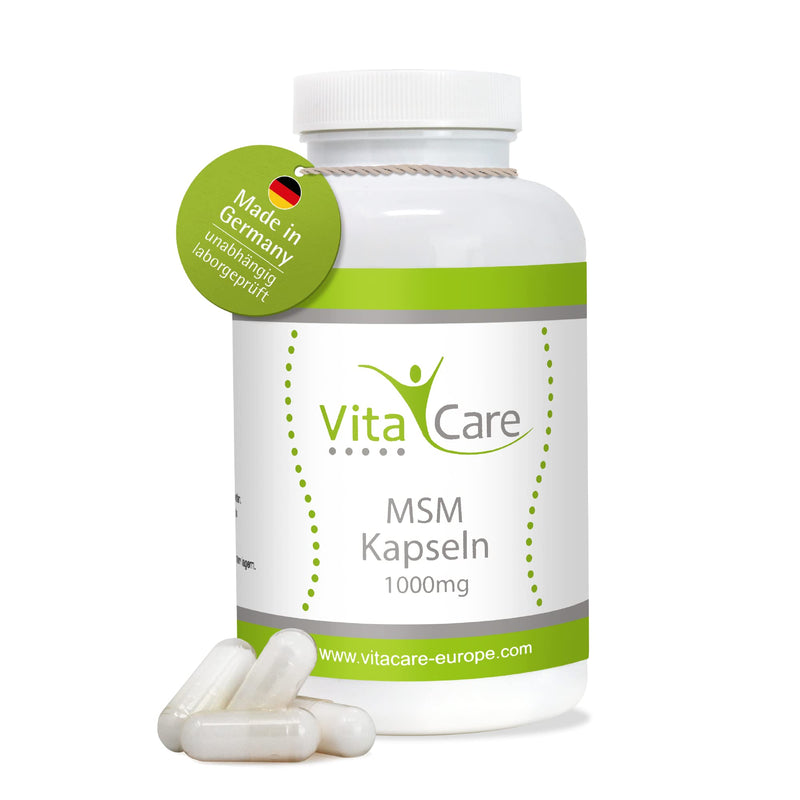 VitaCare MSM capsules, 120 capsules each 1000mg MSM powder, prevent sulfur deficiency, sulfur powder organic & natural with high bioavailability - NewNest Australia