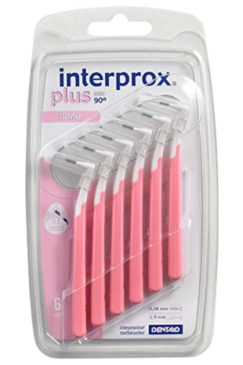 3x Interprox plus interdental brushes pink nano pack of 6 (3x pack of 6) - NewNest Australia