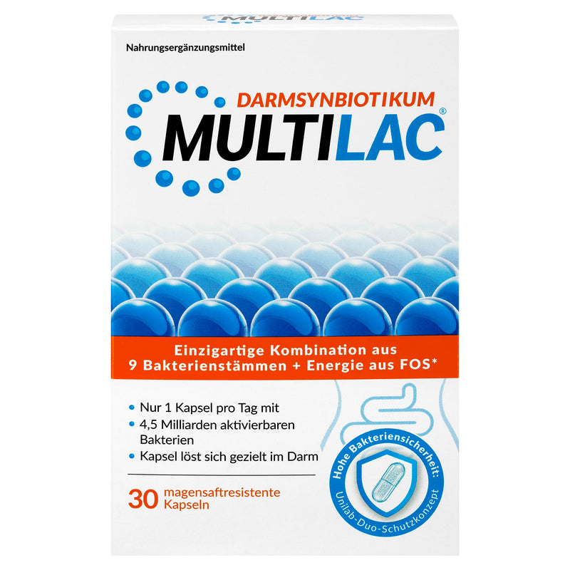 Multilac Intestinal Synbiotic - Supports Intestinal Health With Activated Lactic Acid Bacteria And Fiber, For Balanced Digestion And A Strong Immune System For The Family, 30 Capsules 30 Pieces (Pack Of 1) - NewNest Australia