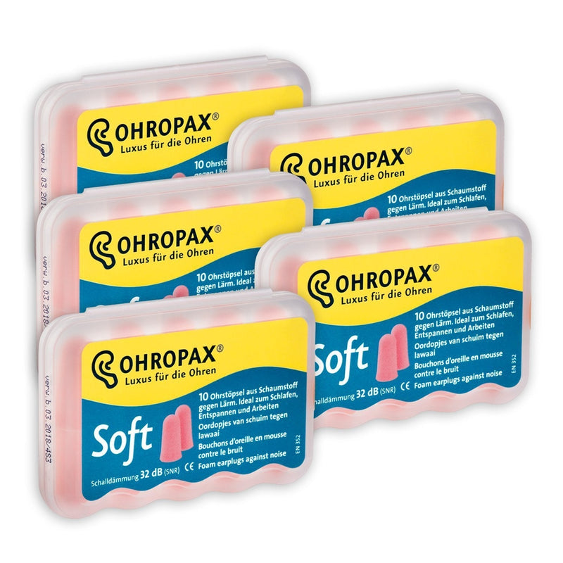 Ohropax Soft Soft earplugs, 5 x 10 pieces - NewNest Australia