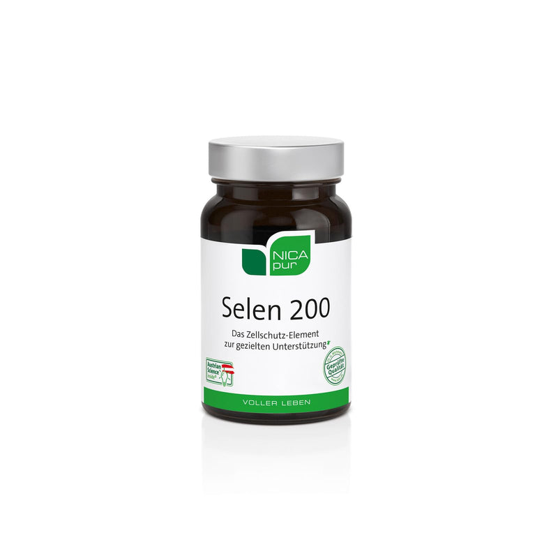 Nicapur Selenium 200 - 60 capsules, each with 200µg sodium selenite, high dosage & vegan - NewNest Australia