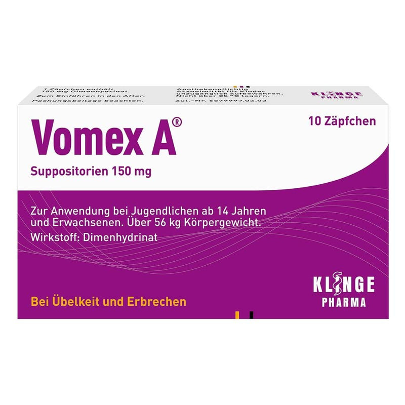 Vomex A suppositories 150 mg, 10 suppositories - NewNest Australia