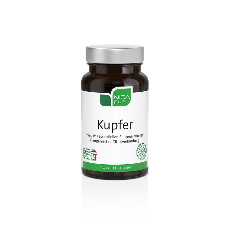 NICApur copper, with the trace element copper to improve the supply, pure substance without additives, 60 capsules - NewNest Australia