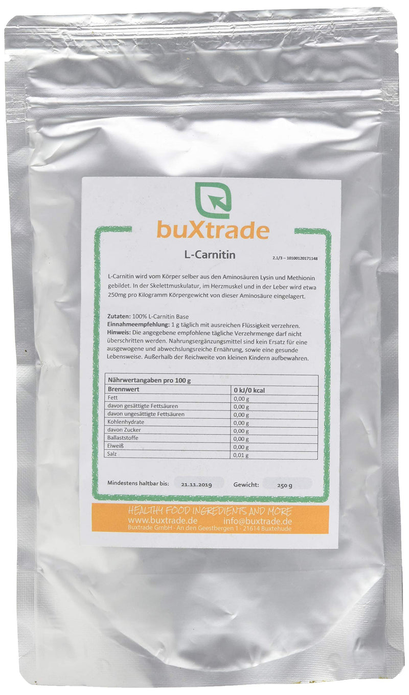 250 g L-Carnitine Base 100% pure powder amino acid | Buxtrade - NewNest Australia