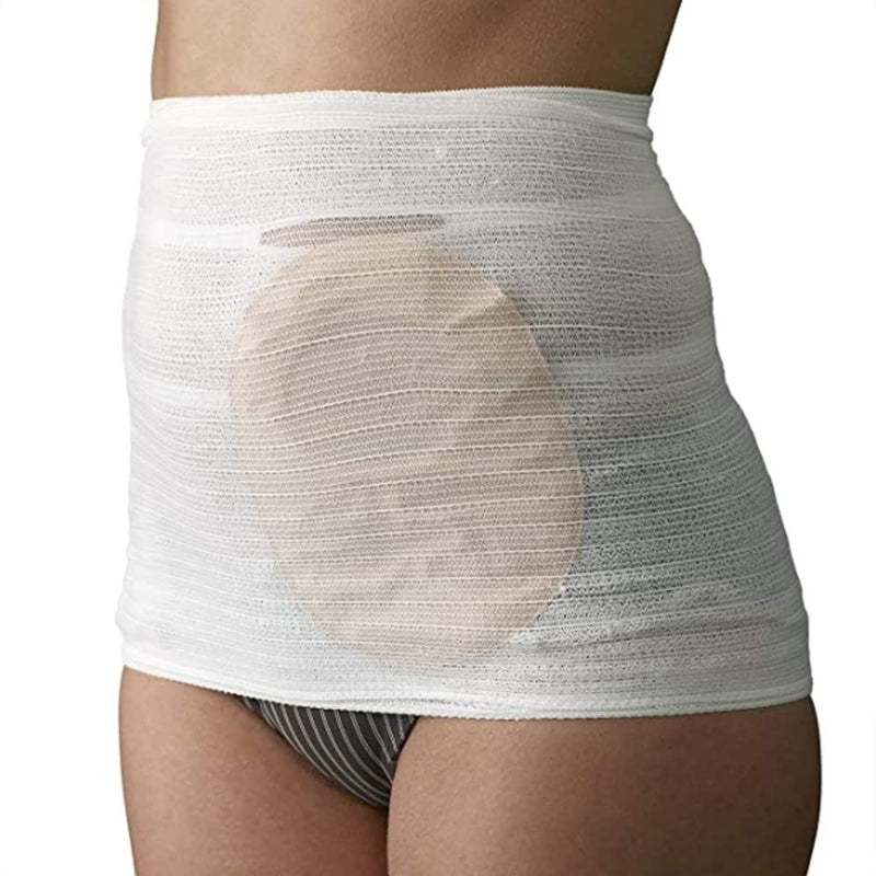 Corsinel Pack Of 3 Stomasafe Classic Two-Layer Abdominal Bandage With Light Support For Fixing The Ostomy Bag ‚Îç Belly Band For Easy Donning And Unhindered Access To The Stoma, White, L - NewNest Australia