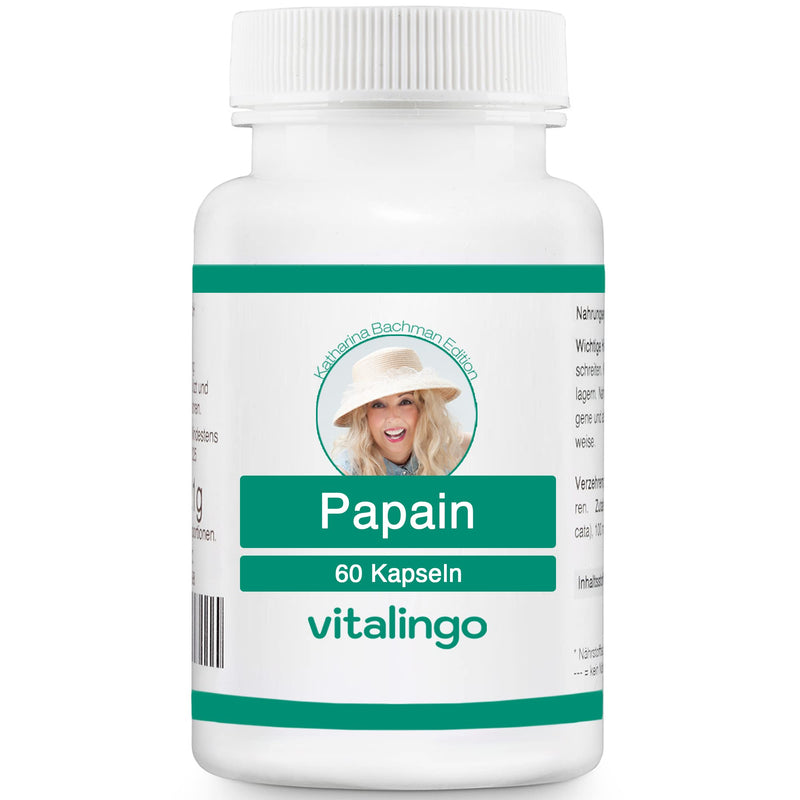 Katharina Bachman Papain enzyme capsules (at least 35 million USP units/g) - 60 capsules of 500mg each - NewNest Australia