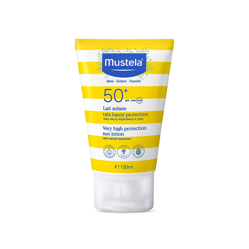 Mustela - Sun cream with very high protection factor SPF 50+, for face and body for babies and children, 100 ml 100 ml (pack of 1) - NewNest Australia