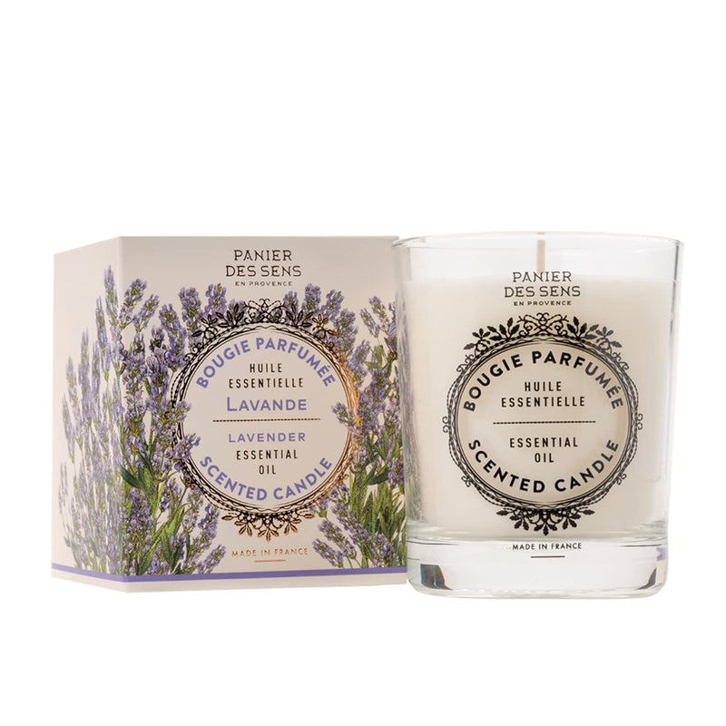 Panier Des Sens - Lavender Candle - Scented Candles For The Home - Candle With Perfumed Oil - Aromatherapy Candles For Relaxation - Made In France - Durable & 100% Natural Cotton Wick - Vegan - 180 G - NewNest Australia