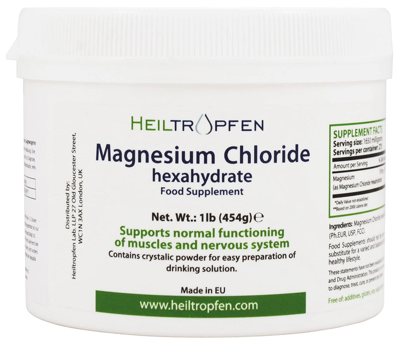 Magnesium chloride hexahydrate 454g | Pharmaceutical Grade Ingredients | Magnesium Chloride Powder MgCl2 | Healing Drops® Unlimited 454 g (pack of 1) - NewNest Australia