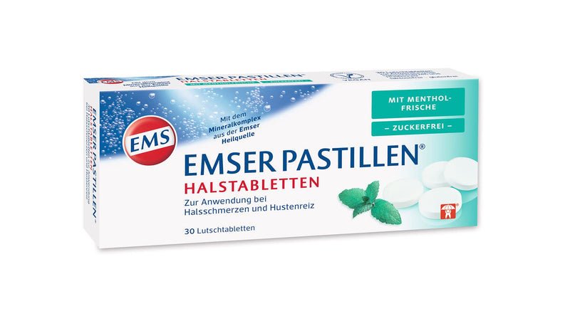 Emser Pastilles Throat Lozenges With Menthol Freshness, Sugar-Free - For Sore Throats, Coughs And Difficulty Swallowing - 30 Pieces Of Menthol Freshness, Sugar-Free - NewNest Australia