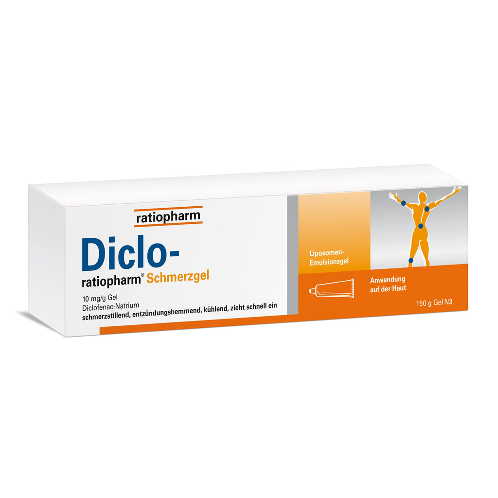 Diclo-ratiopharm® pain gel: pain-relieving, anti-inflammatory gel for rheumatic diseases, joint pain, bruises and strains. Diclofenac sodium. 150g 150g (pack of 1) - NewNest Australia