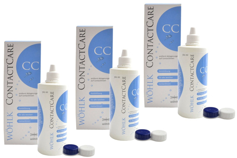 Wöhlk Contact Care All-In-One solution 3x 360 ml with contact lens case - NewNest Australia