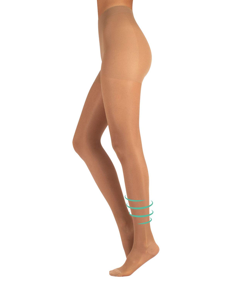 CALZITALY Medical Fine Support Tights Graduated Compression 10-14 mm/Hg | Black, skin color | S, M, L, XL, XXL | 70 DEN | Made in Italy Beige - NewNest Australia