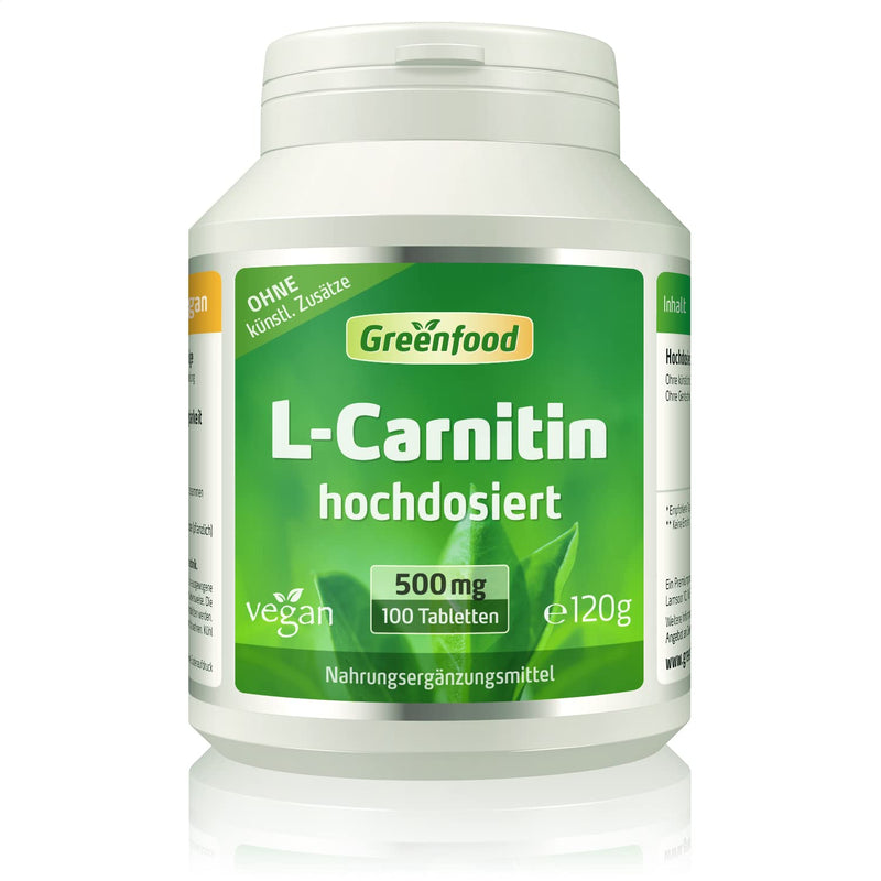 L-Carnitine, 500 mg, high dose, 100 tablets, vegan - obtained through fermentation. WITHOUT artificial additives. Without genetic technology. - NewNest Australia