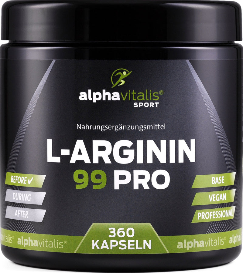High-dose vegan L-arginine capsules - 360 capsules - vegetable arginine base with 99% active ingredient, dosed like L-arginine 4500 HCL! Best quality from Germany - NewNest Australia