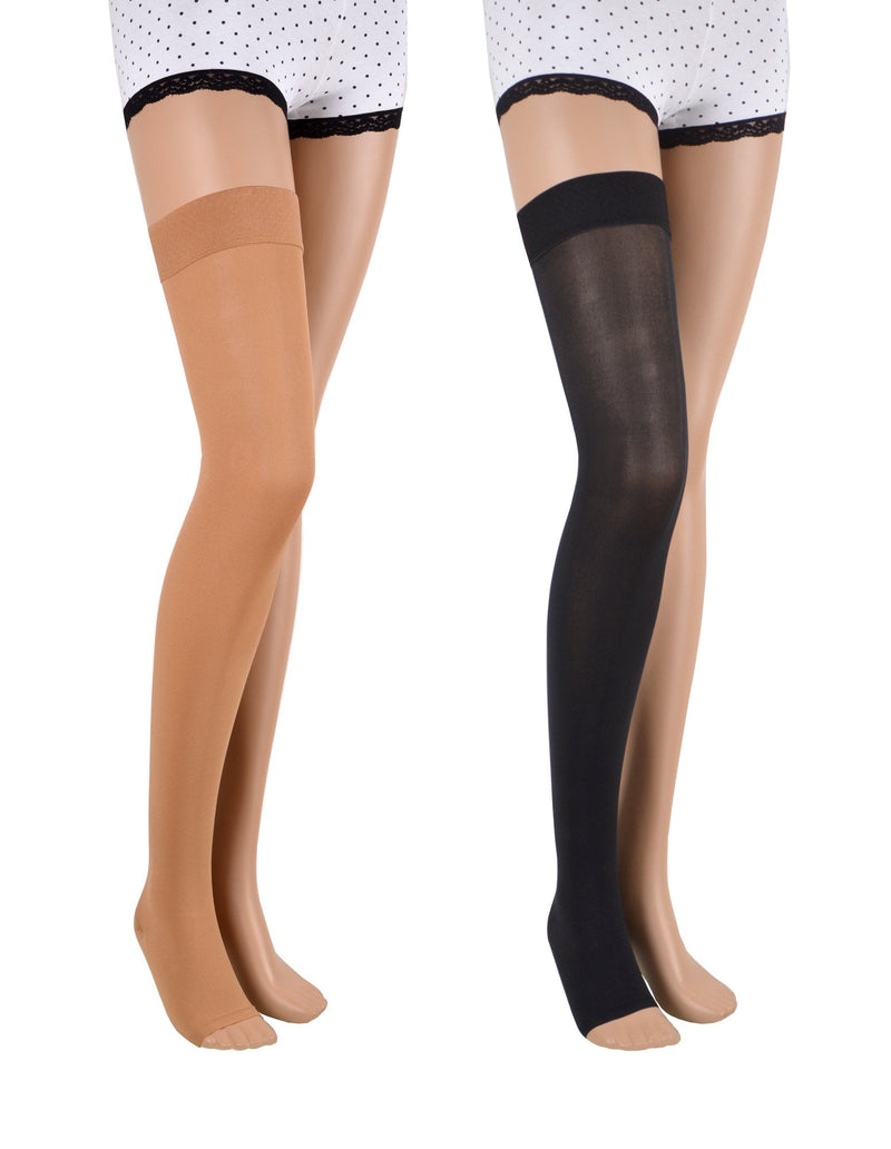 23-32 mmHg (Class 2) ASSISTICA® Medical Compression Stockings with Open Toe, Women/Men Support Stockings without Toe, AG Replacement Stockings with Silicone Band (158-170 cm/Large, Black) 158-170 cm/Large - NewNest Australia