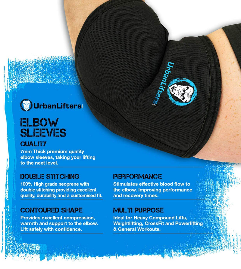 Urban Lifters Elbow Wraps (Pair) - Optimal Support, Warmth, Compression, Injury Prevention And Performance Enhancement For Bench Press, Weight Lifting, Strength Training, Powerlifting. L - NewNest Australia