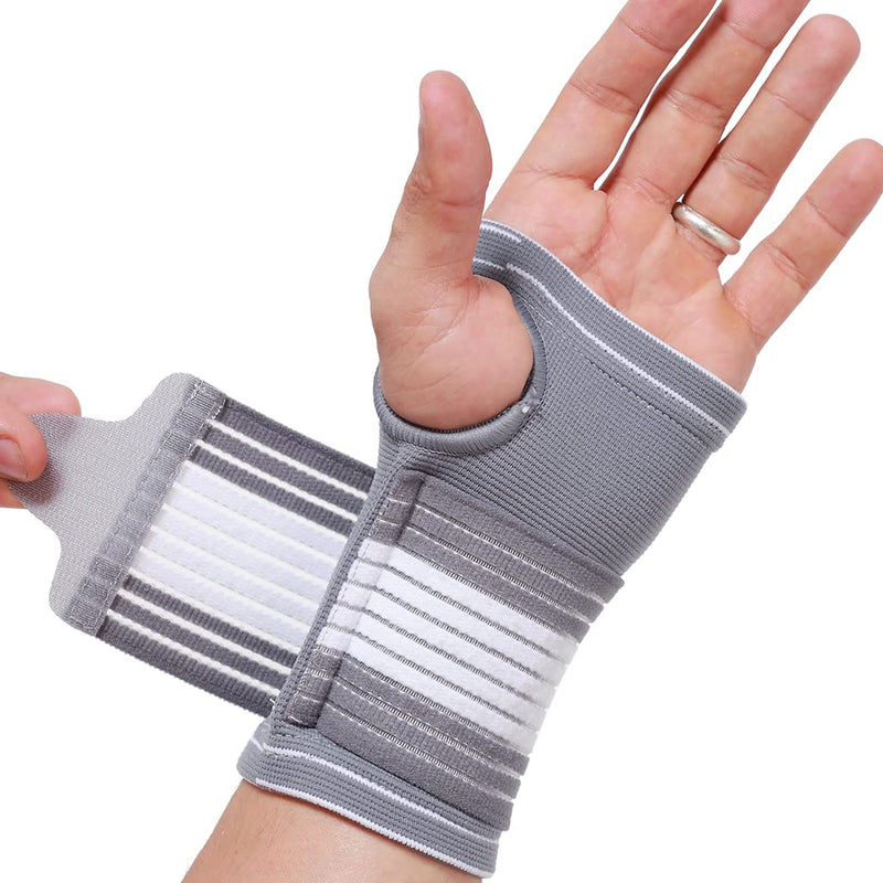 Neotech Care Palm Support With Thumb Part - Adjustable Compression Straps - Elastic & Breathable Fabric - For Sports, Bowling, Boxing - Gray (1 Unit, Size M) - NewNest Australia