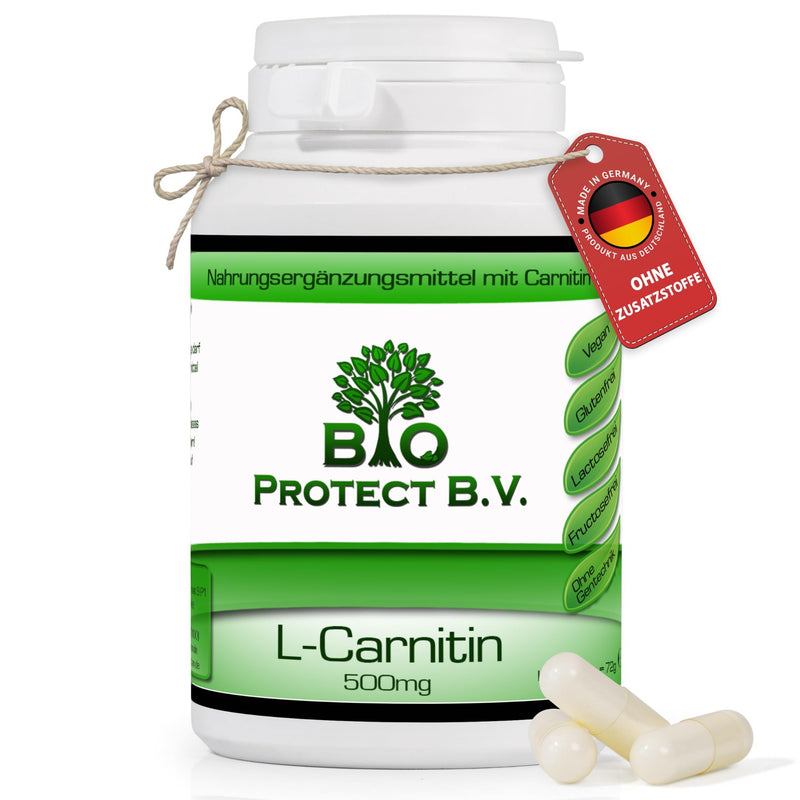 BIO Protect Premium L-Carnitine 500mg - 120 capsules - High dosage - No additives - Laboratory tested - High dosage - Vegan - Bio Protect - NewNest Australia