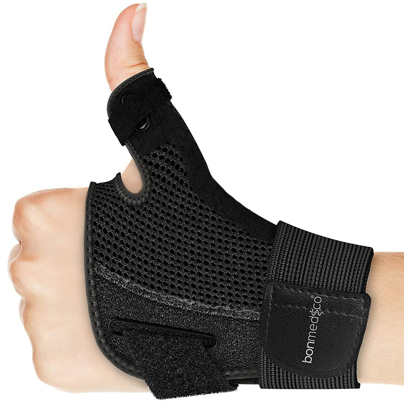 Bonmedico Forte Flexible Thumb Bandage For Left & Right, Thumb Splint Protects Saddle Joint And Thumb Base Joint, Thumb Orthosis For Injuries And Tendonitis, Thumb Protection In Black - NewNest Australia