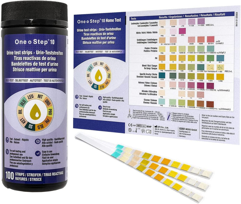 Pack Of 100 One+step Urine Test Strips For 10 Indicators - Health Test 