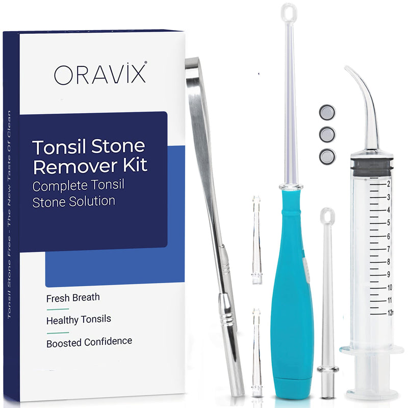Orali Tonsil Stone Remover Set For Removing And Preventing Tonsil Stones, Combats Bad Breath, Relieves A Sore Throat, Syringe, Tonsil Stone Remover With Led Light And Tongue Cleaner - NewNest Australia