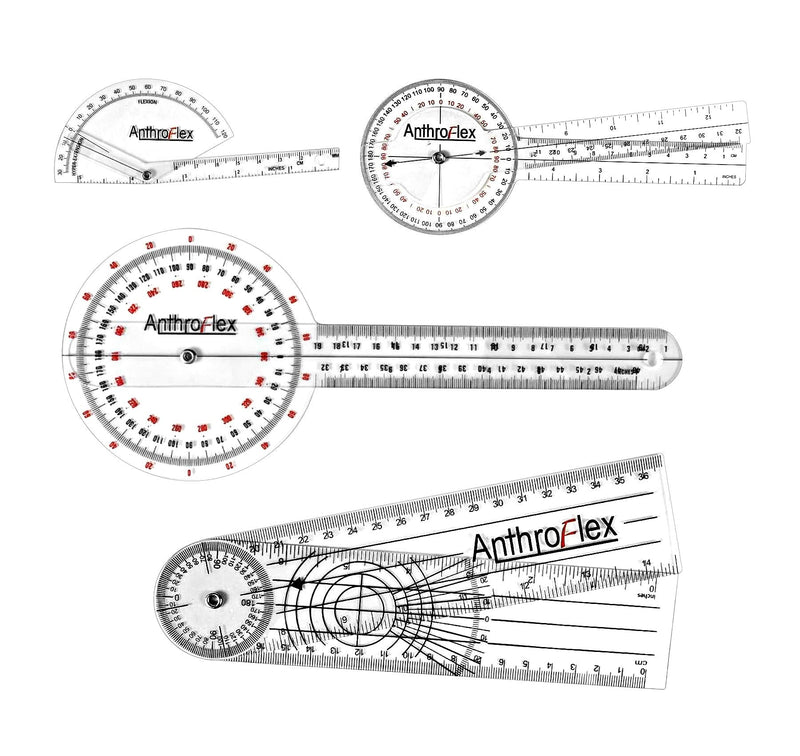 AnthroFlex 4-piece goniometer set: 30, 20 centimeters fingers, spine - for physiotherapy - NewNest Australia