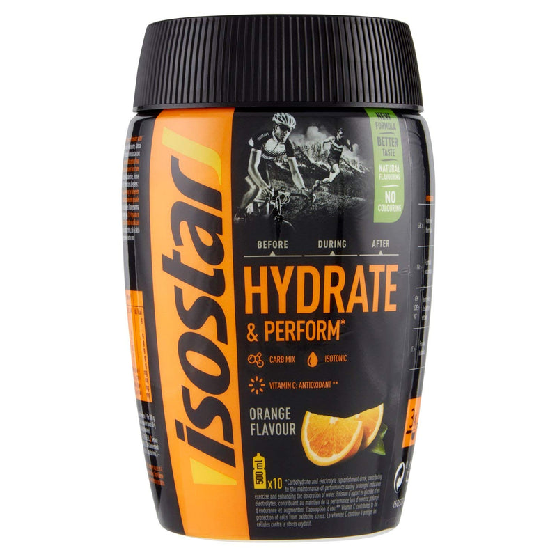 Isostar Hydrate & Perform Iso Drink - 400 g isotonic drink powder - electrolyte powder to support athletic performance - orange 400 g (pack of 1) - NewNest Australia