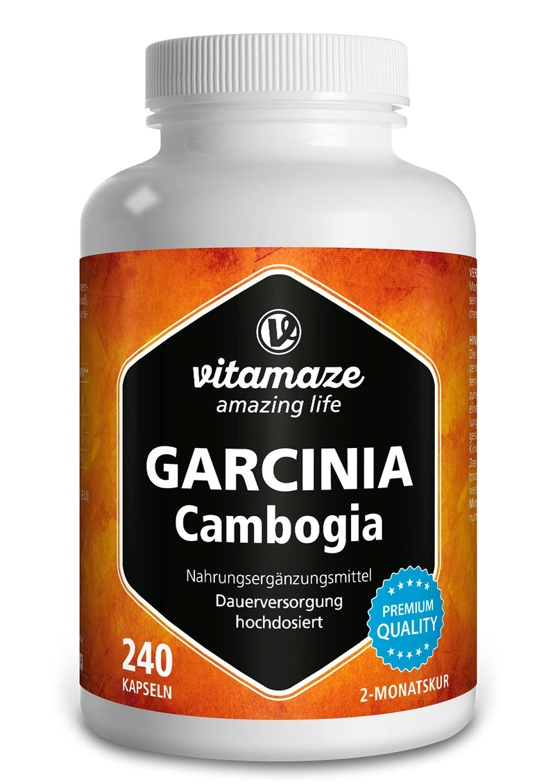 Garcinia Cambogia High-Dosed + Choline, For The Metabolism, Garcinia Extract With 60% Hca From Malabar Tamarins, 240 Capsules For 2 Months, Food Supplement Without Additives, Made In Germany - NewNest Australia