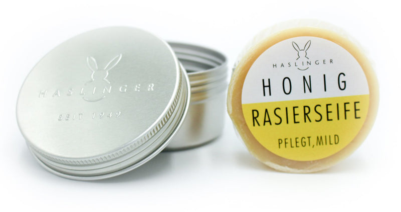 Haslinger shaving soap honey approx. 60g in a can - NewNest Australia