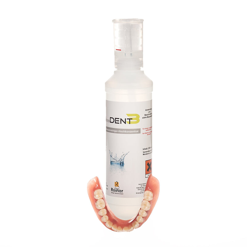 reinerDENT3 denture cleaner XL - 250ml with practical dosing aid - especially for dentures in the ultrasound device, ultrasonic cleaning - the dentist recommendation - NewNest Australia
