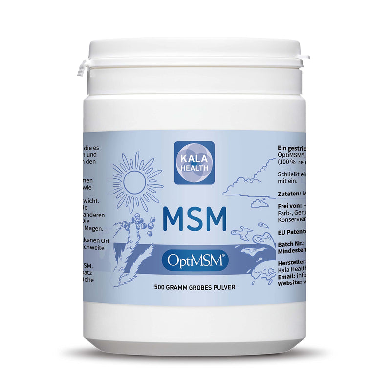 Kala Health OptiMSM MSM Powder without Additives 500g - Methylsulfonylmethane Sulfur Powder Dietary Supplement - Organic Sulfur for Joints, Skin, Hair & Nails - Laboratory Tested 500g (Pack of 1) - NewNest Australia