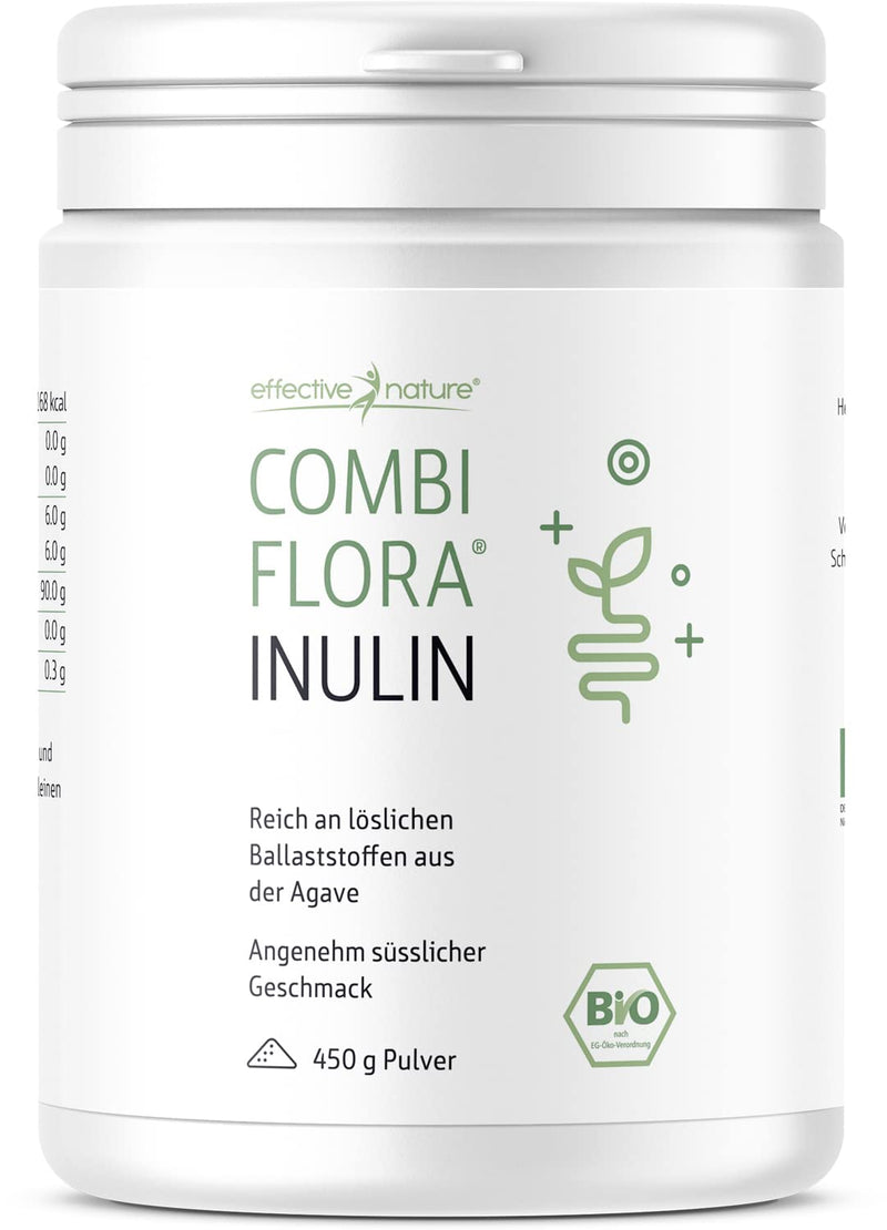 Effective Nature Organic Inulin Powder - 100% soluble fiber powder from organic agave, gluten-free, vegan - 450g - NewNest Australia