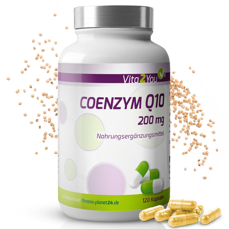 Vita2You Coenzyme Q10-200mg - 120 capsules - Ubiquinone - from plant fermentation - High dosage - Premium quality - NewNest Australia