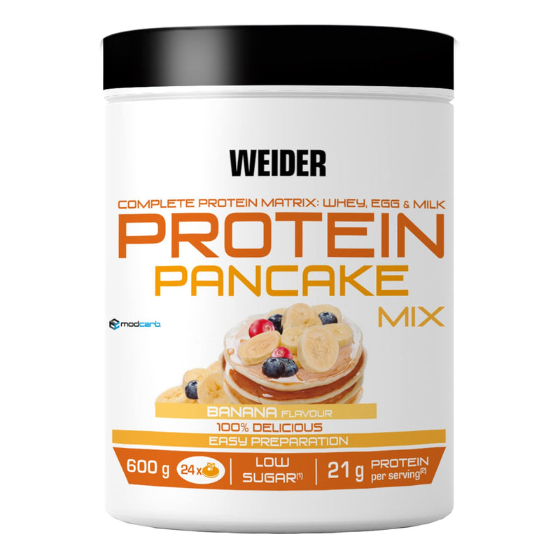 Weider Protein Pancakes. Banana Flavor. Baking Mix With Proteins For Pancakes. 3 Protein Sources: Whey, Egg & Whole Milk Protein. Little Sugar. Low Carbohydrates. 24X Portions. 600G. - NewNest Australia