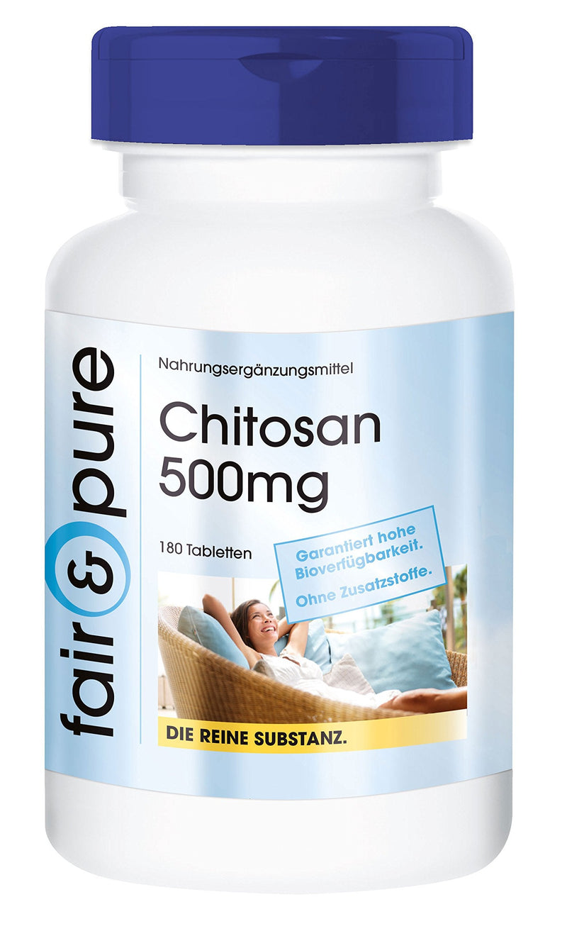 Fair & Pure® - Chitosan 500mg - high dosage - natural fiber - without magnesium stearate - 180 chitosan tablets - NewNest Australia