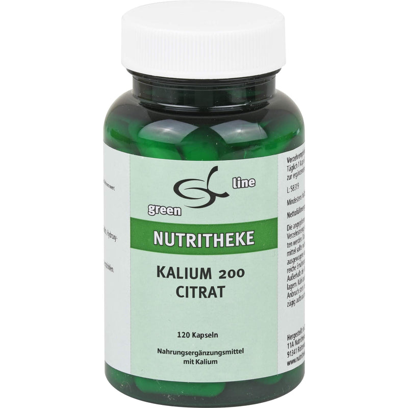 green line NUTRITHEKE potassium 200 citrate capsules, 120 capsules - NewNest Australia