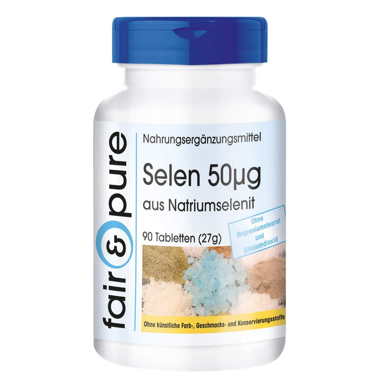 Fair & Pure® - Selenium 50μg tablets made from sodium selenite - vegan - yeast-free - without magnesium stearate - 90 selenium tablets - NewNest Australia