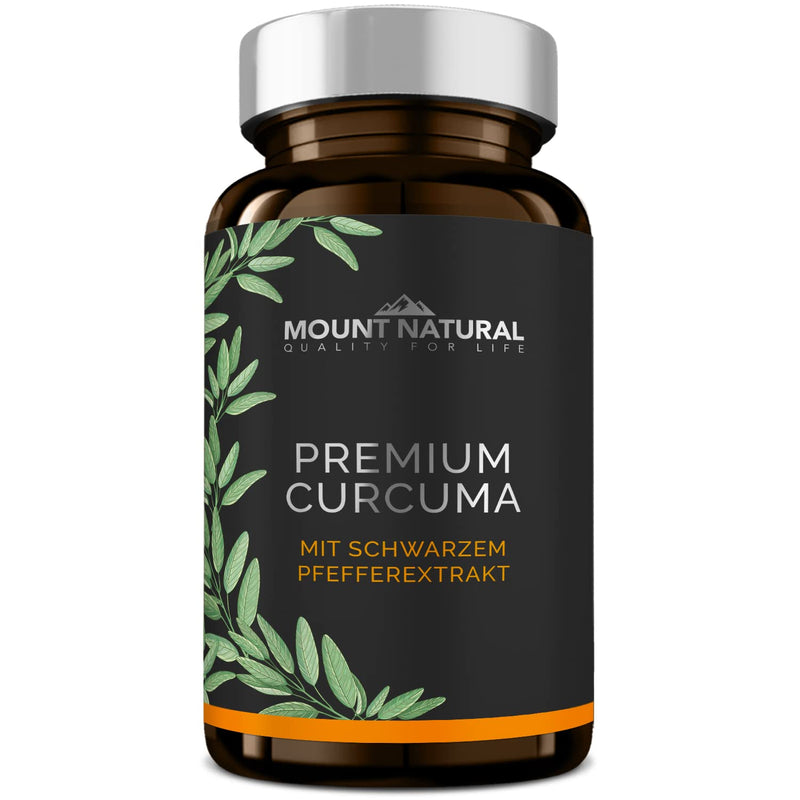 Curcuma capsules in a glass - high dosage, vegan. Turmeric powder + 95% curcumin extract (equivalent to approx. 13,000 mg/day) + piperine, laboratory tested & from Germany - NewNest Australia