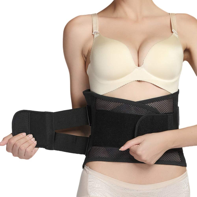 Neotech Care Adjustable Back Support With Double Adjustment Straps - Lumbar Area & Lower Back - Breathable & Lightweight Material - Wide Support - Posture - Black (M) - NewNest Australia