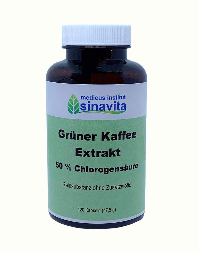 Green coffee extract, 50% chlorogenic acid, 120 capsules, 300 mg., pure substance without additives, vegetarian capsule shell, German production - NewNest Australia