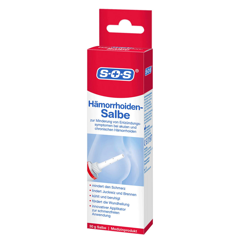 Sos Haemorrhoid Ointment, 1 X 30 G Tube, To Reduce Inflammation Symptoms In Haemorrhoids (Grade I), To Promote Wound Healing And For Long-Term, Pain-Free Use - NewNest Australia