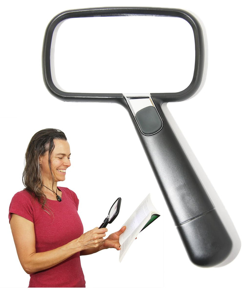 Easy Magnifier Large Magnifying Glass Double With Led Light, Reading Magnifier, Illuminated Magnifying Glass For Reading, Hand Magnifying Glass As Reading Aid And Gift For Seniors - NewNest Australia