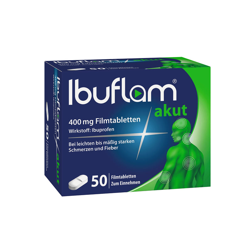 Ibuflam acute 400 mg film-coated tablets - rapid pain relief and fever reduction with ibuprofen - 50 pieces. - NewNest Australia