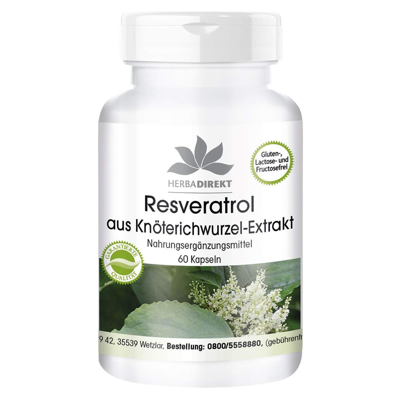 Resveratrol 500mg - High Dose - Knotweed Extract - 60 Capsules | HERBADIREKT by Warnke vital substances - NewNest Australia