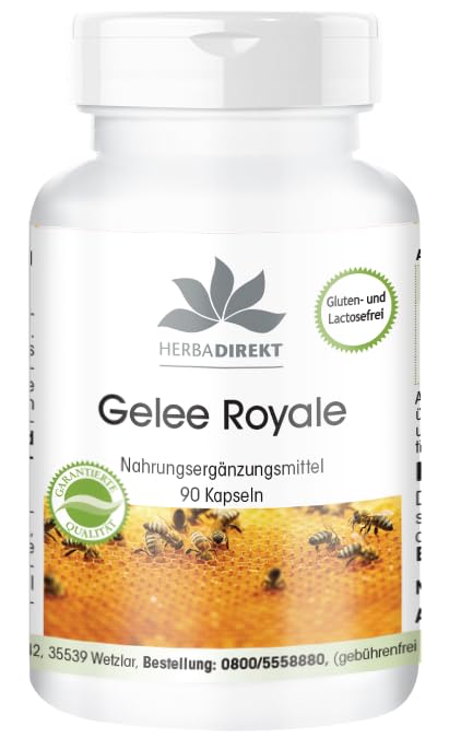 Royal Jelly Extract 500mg - 90 capsules, 4-fold concentrated from 2000mg Royal Jelly - Royal Jelly - high dosage | HERBADIREKT by Warnke vital substances - NewNest Australia