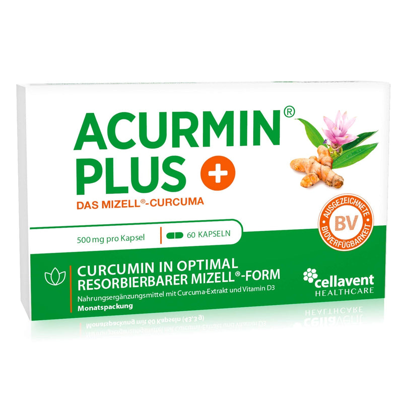Turmeric Capsules High Dose by Acurmin Plus - Micellar Curcumin C14 Certified - Piperine Free 4260346850196 60.00 - NewNest Australia