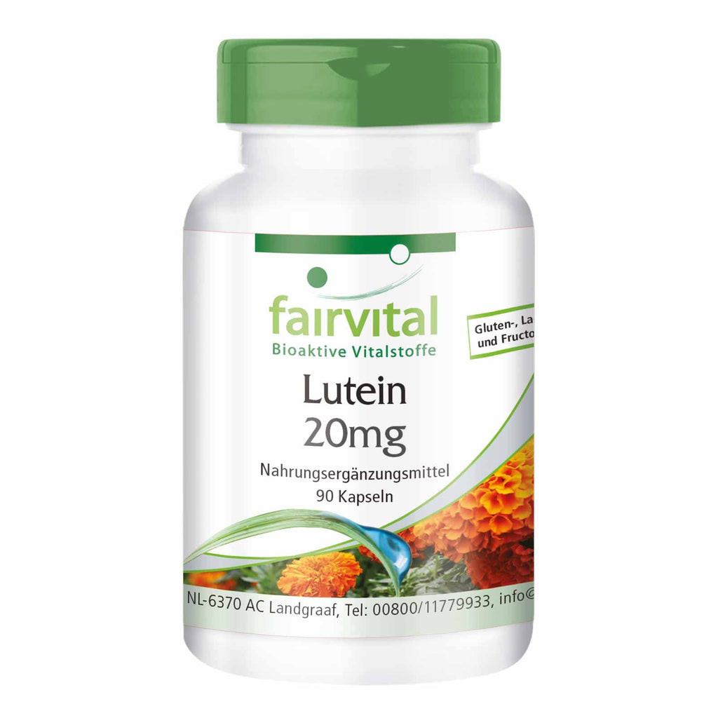 Fairvital | Lutein 20mg + Zeaxanthin - High dosage & microencapsulated - VEGAN - 90 capsules - without magnesium stearate - NewNest Australia