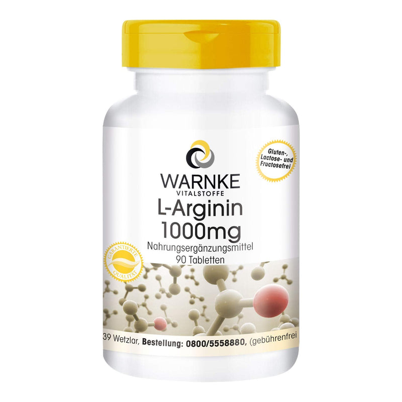 L-Arginine 1000mg - high dose & vegan - 3000mg L-Arginine HCl per daily dose - 90 tablets | Warnke vital substances - NewNest Australia