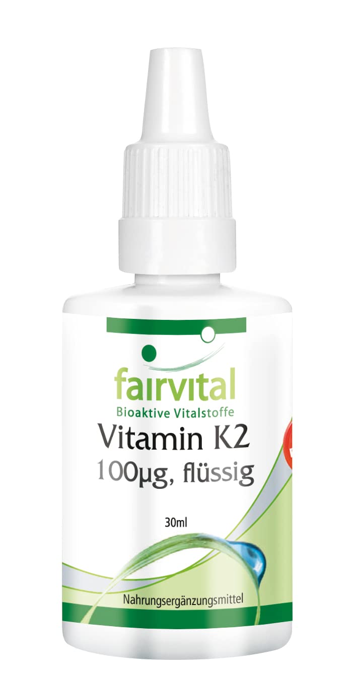 Fairvital | Vitamin K2 MK-7 drops 100µg - All-Trans content at least 99.5% - Natural and fermented from Natto - 30ml - NewNest Australia